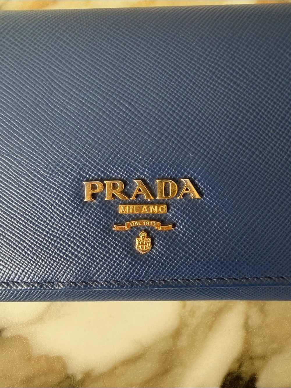 NWT PRADA Saffiano Continental Wallet Blue - Picture 4 of 7